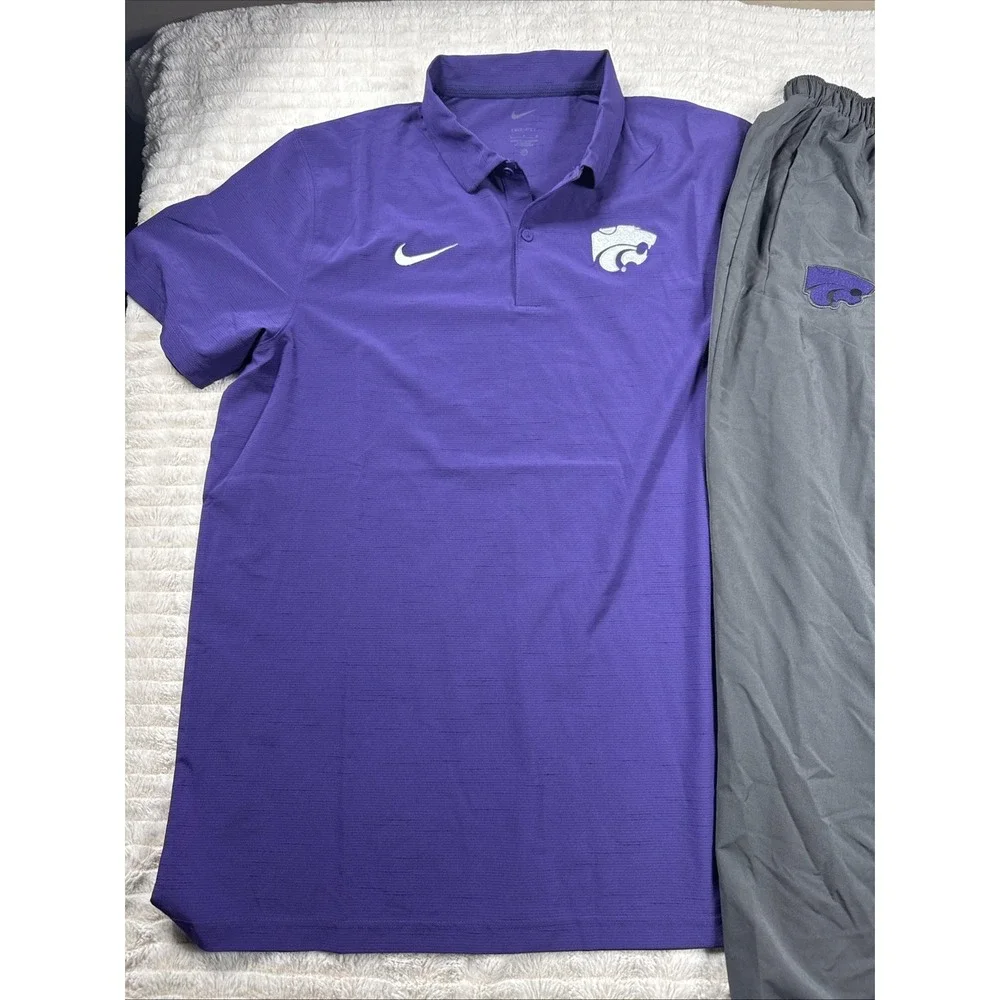 Kansas State Wildcats Nike Dri-Fit Blade Golf Polo (L)‎ & On-Field (XL) Joggers